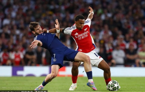 欧冠-登贝莱闪击+伤退梅里诺进球被吹 阿森纳主场0-1巴黎